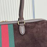 Bagsaaa Gucci Borsetto large boston bag 866734 dark brown suede - 38.5cm - 3