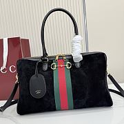 Bagsaaa Gucci Borsetto large boston bag 866734 black suede - 38.5cm - 1