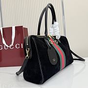 Bagsaaa Gucci Borsetto large boston bag 866734 black suede - 38.5cm - 3