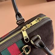 Bagsaaa Gucci Borsetto medium boston bag 866732 dark brown suede - 28cm - 4