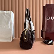 Bagsaaa Gucci Borsetto medium boston bag 866732 dark brown suede - 28cm - 3