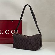 Bagsaaa Gucci Half Horsebit medium shoulder bag 860787 dark brown suede - 31.5cm - 4