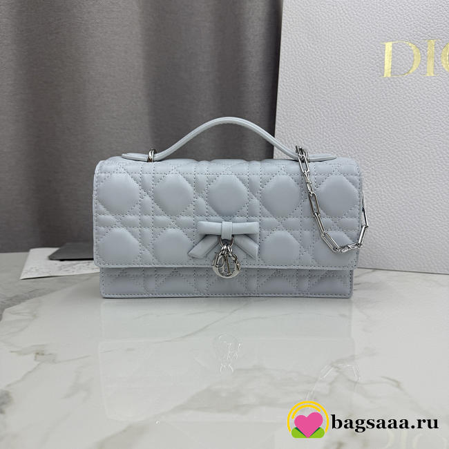 Bagsaaa My Dior Mini Bag Ice Blue Cannage Lambskin - 21cm - 1