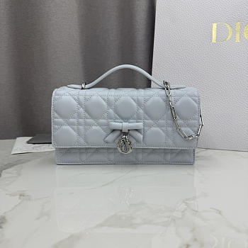 Bagsaaa My Dior Mini Bag Ice Blue Cannage Lambskin - 21cm