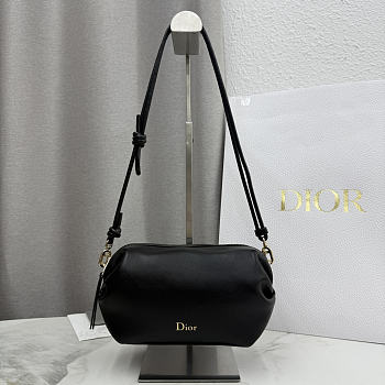 Bagsaaa Dior Bow Pouch Black Supple Lambskin - 20cm