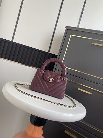Bagsaaa Chanel Spring Summer 2026 Mini Shopping Bag AS4416 Burgundy - 19cm