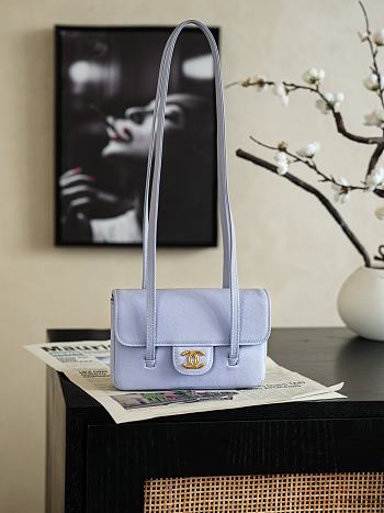 Bagsaaa Chanel Spring Summer 2026 Clutch with Leather Strap AP5068 light purple - 17cm