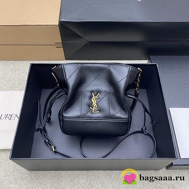 Bagsaaa YSL JAMIE mini shoulder pouch in lambskin 859174 black - 15.5cm - 1