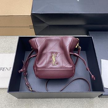 Bagsaaa YSL JAMIE mini shoulder pouch in lambskin 859174 dark red - 15.5cm