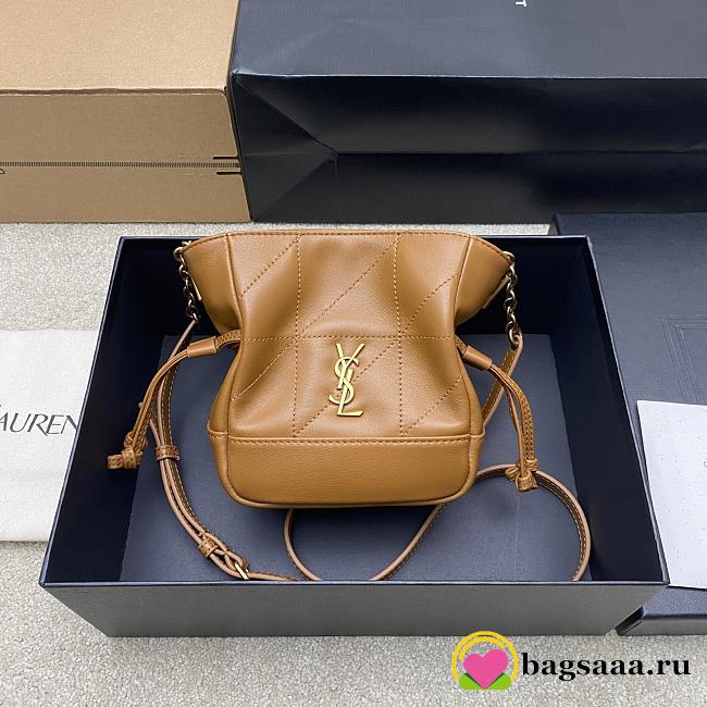 Bagsaaa YSL JAMIE mini shoulder pouch in lambskin 859174 brown - 15.5cm - 1