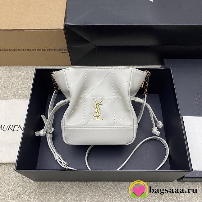 Bagsaaa YSL JAMIE mini shoulder pouch in lambskin 859174 blanc vintage - 15.5cm - 1