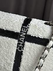 Bagsaaa Chanel Sequin Ribbon Mini Rectangular Flap bag white - 21cm - 4
