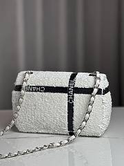 Bagsaaa Chanel Sequin Ribbon Mini Rectangular Flap bag white - 21cm - 2