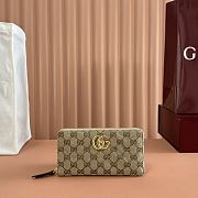 Bagsaaa Gucci GG Marmont zip around wallet 443123 beige - 19cm - 1