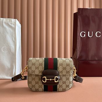 Bagsaaa Gucci Horsebit 1955 small shoulder bag 866762 beige - 21cm