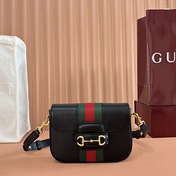 Bagsaaa Gucci Horsebit 1955 small shoulder bag 866762 black - 21cm