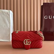 Bagsaaa Gucci GG Marmont medium shoulder bag 837267 Red - 26cm - 1