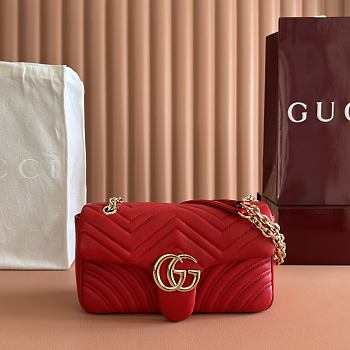 Bagsaaa Gucci GG Marmont medium shoulder bag 837267 Red - 26cm