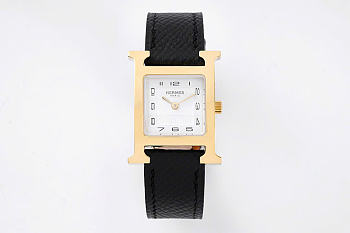Bagsaaa Hermès Heure H black & gold watch