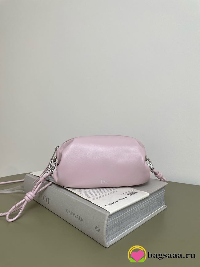 Bagsaaa Dior Bow Pouch Rose Songe Supple Lambskin - 20cm - 1