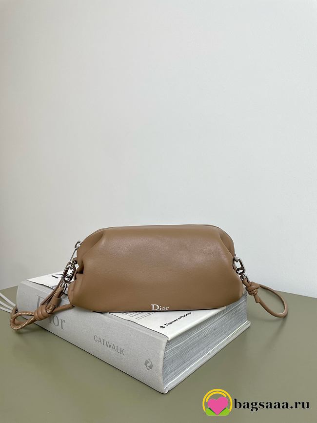 Bagsaaa Dior Bow Pouch Camel Supple Lambskin - 20cm - 1