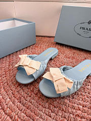 Bagsaaa Prada Bow Slide Sandals blue - 3