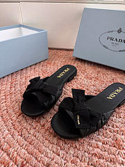 Bagsaaa Prada Bow Slide Sandals black - 4