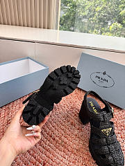 Bagsaaa Prada Women's Monolith Crochet Cage Sandals black - 4