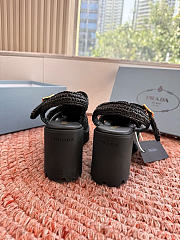 Bagsaaa Prada Women's Monolith Crochet Cage Sandals black - 3