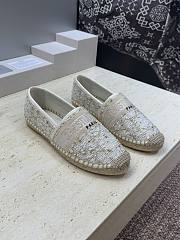 Bagsaaa Dior Granville Espadrille White Cannage Tweed and Gold-Tone Metallic Thread - 1