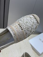 Bagsaaa Dior Granville Espadrille White Cannage Tweed and Gold-Tone Metallic Thread - 3