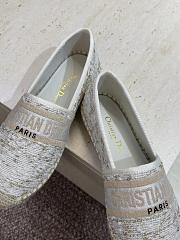 Bagsaaa Dior Granville Espadrille White Cannage Tweed and Gold-Tone Metallic Thread - 2