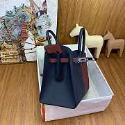 Bagsaaa Hermès Birkin in Bleu Indigo and Rouge Sellier Epsom - 25cm - 3