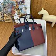 Bagsaaa Hermès Birkin in Bleu Indigo and Rouge Sellier Epsom - 25cm - 2