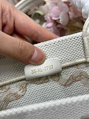 Bagsaaa Small Dior Book Tote with Strap Beige, Pink and Black Book Cover Embroidery - 26.5cm - 4