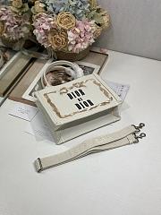Bagsaaa Small Dior Book Tote with Strap Beige, Pink and Black Book Cover Embroidery - 26.5cm - 2