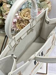 Bagsaaa Medium Dior Book Tote with Strap Beige, Pink and Black Book Cover Embroidery - 36cm - 3