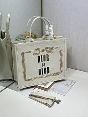 Bagsaaa Large Dior Book Tote Beige, Pink and Black Book Cover Embroidery - 42cm - 3