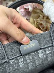 Bagsaaa Small Dior Book Tote with Strap Gray Dior Oblique Embroidery with White Lace & Dior Médaillon 26.5cm - 4