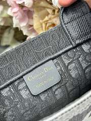 Bagsaaa Small Dior Book Tote with Strap Gray Dior Oblique Embroidery with White Lace & Dior Médaillon 26.5cm - 2