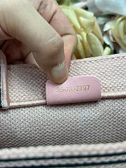 Bagsaaa Small Dior Book Tote with Strap  Pink and Green Book Cover Embroidery - 26.5cm - 3