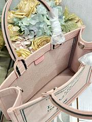 Bagsaaa Medium Dior Book Tote with Strap Pink and Green Book Cover Embroidery - 36cm - 4