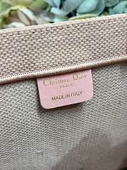 Bagsaaa Medium Dior Book Tote with Strap Pink and Green Book Cover Embroidery - 36cm - 3