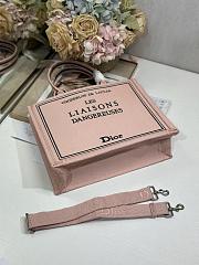 Bagsaaa Medium Dior Book Tote with Strap Pink and Green Book Cover Embroidery - 36cm - 2