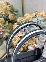 Bagsaaa Medium Dior Book Tote with Strap Blue and White Book Cover Embroidery - 36cm - 4