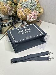 Bagsaaa Medium Dior Book Tote with Strap Blue and White Book Cover Embroidery - 36cm - 3