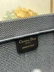 Bagsaaa Large Dior Book Tote Blue and White Book Cover Embroidery - 42 cm - 3