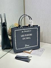 Bagsaaa Large Dior Book Tote Blue and White Book Cover Embroidery - 42 cm - 2
