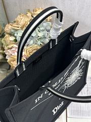 Bagsaaa Large Dior Book Tote Black and White Book Cover Embroidery - 42cm - 3