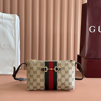 Bagsaaa Gucci Horsebit Web small shoulder bag 867130 beige - 20cm